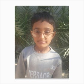 Boy Wearing Glasses Canvas Print