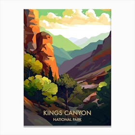 Kings Canyon National Park Travel Poster Illustration Style 1 Canvas Print