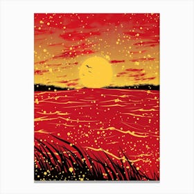 Sunset Over The Water 5 Canvas Print