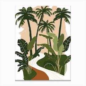 Palm Trees In The Jungle 2 Canvas Print