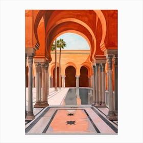 Courtyard Of The Palace Of Morocco Canvas Print