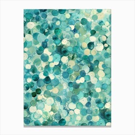 Aqua Polka Dots Canvas Print