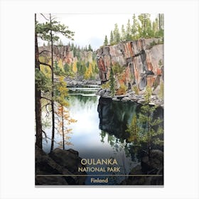 Oulanka National Park Finland Watercolour 3 Canvas Print