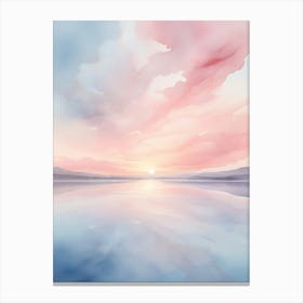 Watercolor Sunset Over The Sea 1 Canvas Print