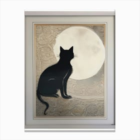 Cat In The Moonlight 3 Canvas Print