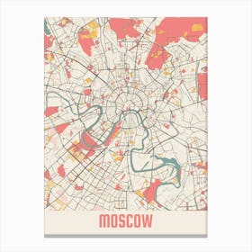 Moscow Map Poster Canvas Print