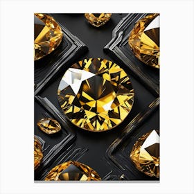 Golden Topaz Splendor, Gold Diamonds Canvas Print