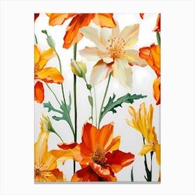 Orange Flowers 9 Canvas Print