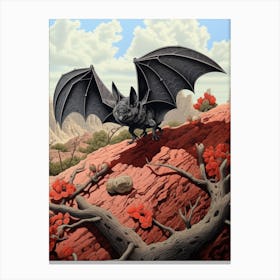 Mexican Free Tailed Bat Vintage Illustration 2 Canvas Print