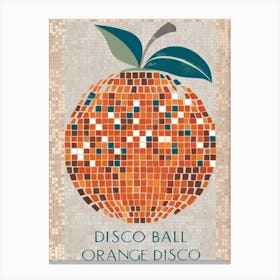 Disco Ball Orange Disco Canvas Print