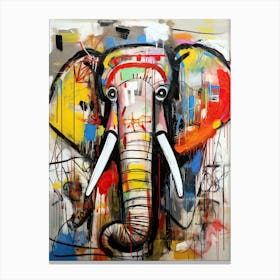 Elephant's Colorful Symphony Canvas Print