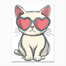 Valentine'S Day Cat.Generated AI. Wall Art Print Canvas Print