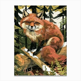 Red Fox In The Woods Canvas Print