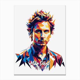 Greenday Mike Drnt 2 Portrait Music Icon Style WPAP Pop Art Canvas Print