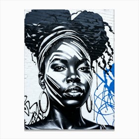 Graffiti Mural Of Beautiful Black Woman 109 Canvas Print