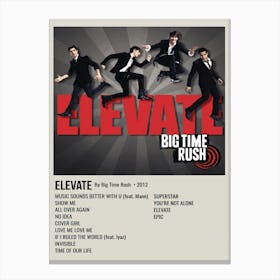 Elevate By Big Time Rush 2012 Poster 3 Canvas Print