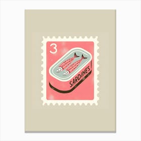 Rose Sardines Can Postage Stamp Canvas Print