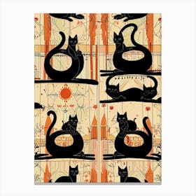 Cats On A Rug Canvas Print