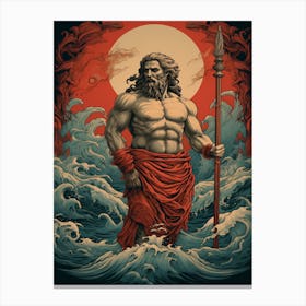  An Illustration Of Poseidon Neo Classicism 3 Canvas Print