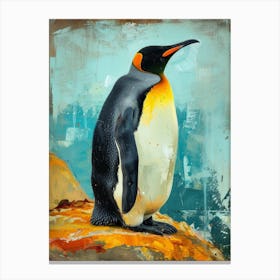 King Penguin Oamaru Blue Penguin Colony Colour Block Painting 2 Canvas Print