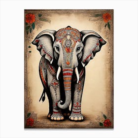 Default Traditional Madhubani Style Painting Of An Elephant On 1 (1) Canvas Print