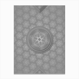 Geometric Glyph Sigil with Hex Array Pattern in Gray n.0105 Canvas Print
