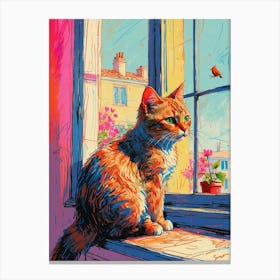 Cat By The Window 5 Canvas Print