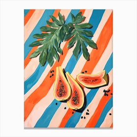 Papaya Fruit Summer Illustration 1 Canvas Print
