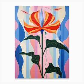 Gloriosa Lily 3 Hilma Af Klint Inspired Pastel Flower Painting Canvas Print