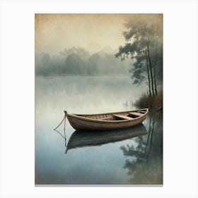 Old Boat On The Lake Canvas Print