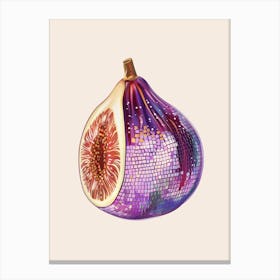 Disco Ball Fig Art Disco Poster Trendy Aesthetic Art Food Kitchen Canvas Print