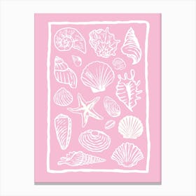 Seashells Pink Canvas Print