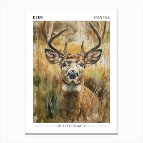 Deer Pastel Watercolour 2 Poster Canvas Print