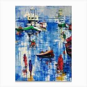 Port Of Kochi India Abstract Block harbour Canvas Print