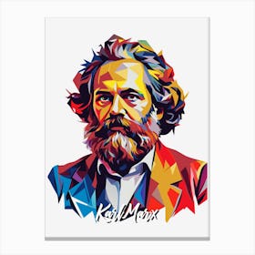 Karl Marx 01 Portrait WPAP Pop Art Canvas Print