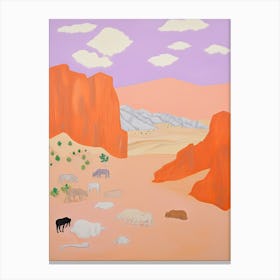Kyzylkum Desert   Asia (Kazakhstan And Uzbekistan), Contemporary Abstract Illustration 1 Canvas Print