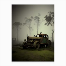 Old Car In The Fog 13 Canvas Print