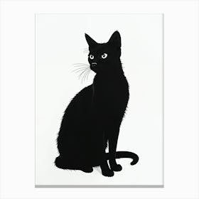 Shadows Of Elegance. Black Cat 1 Canvas Print