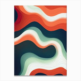 Celestial Symphony; Abstract Vintage Risograph Canvas Print