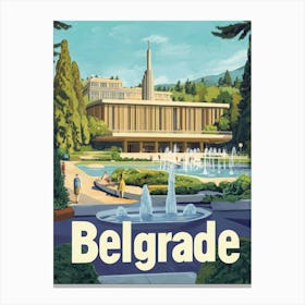 Aihrgdesign A Mid Century Modern Travel Poster For Belgrade 6 Canvas Print