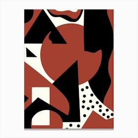 Geometrical Red Abstract Maximalist Canvas Print
