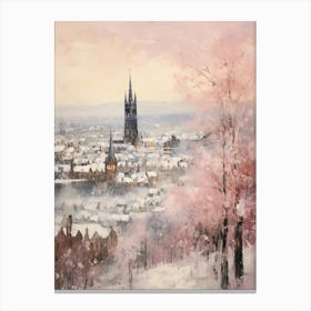 Dreamy Winter Painting Edinburgh Scotland 6 Canvas Print