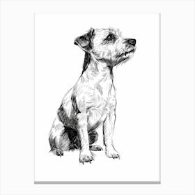 Parson Russell Terrier Dog Line Sketch  4 Canvas Print