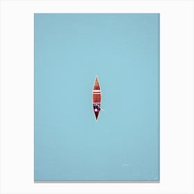 Blue Canoe Canvas Print