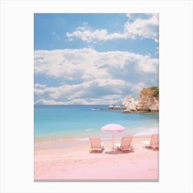 Kaputas Beach Turkey Turquoise And Pink Tones 2 Canvas Print