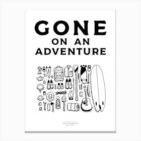 Gone On An Adventure Fineline  Illustration Poster Canvas Print
