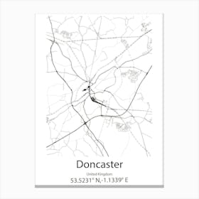 Doncaster,United Kingdom Minimalist Map Canvas Print