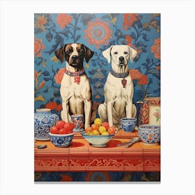 Staffordshire Dogs Illustration Kitsch 4 Canvas Print