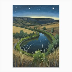 River At Night Canvas Print