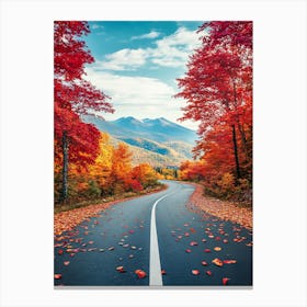 Beautiful Road In Autumn 11 Canvas Print